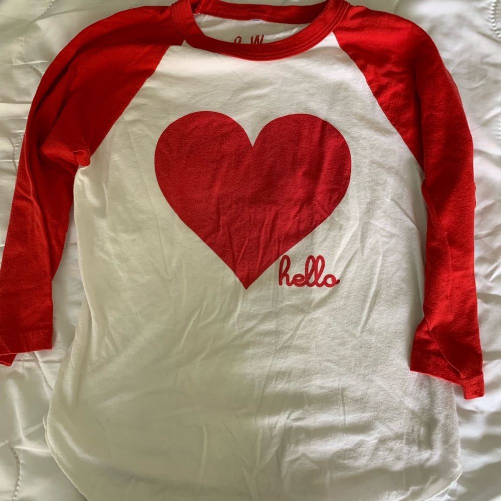 Hello Apparel Kids Baseball Tee Raglan Heart 8